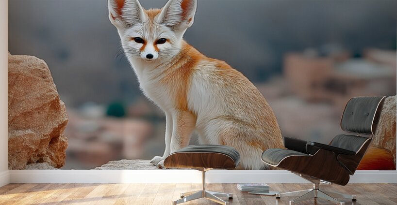 Sand Whisper – Fennec Fox Print Wall Murals