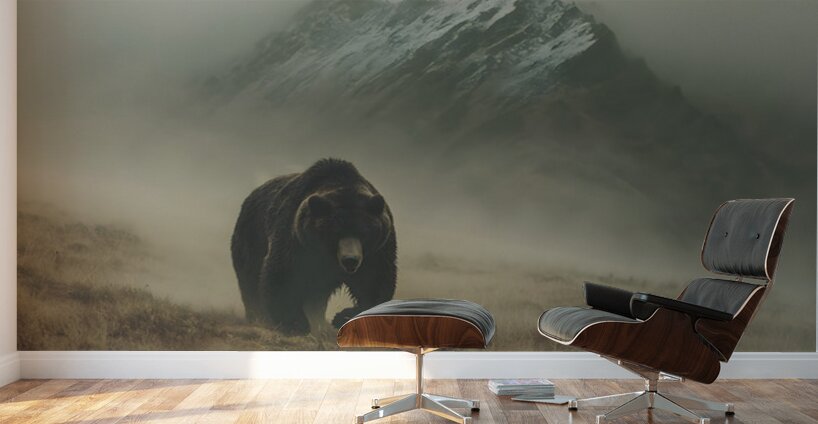 Spirit of the North – Grizzly in the Mist Print Wall Murals