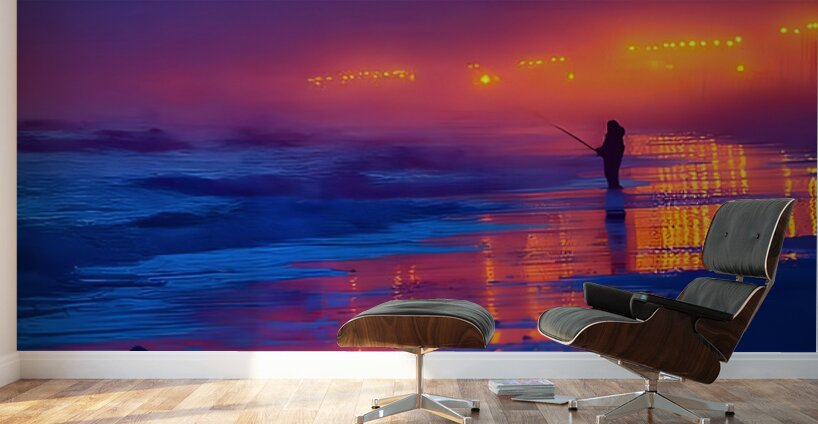Summer Tide – Night Fishing Print Wall Murals