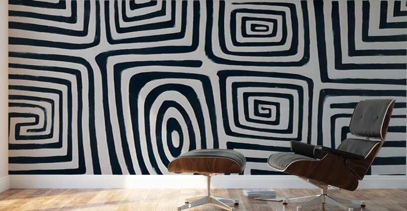 Urban Maze – Monochrome Abstract Print Wall Murals