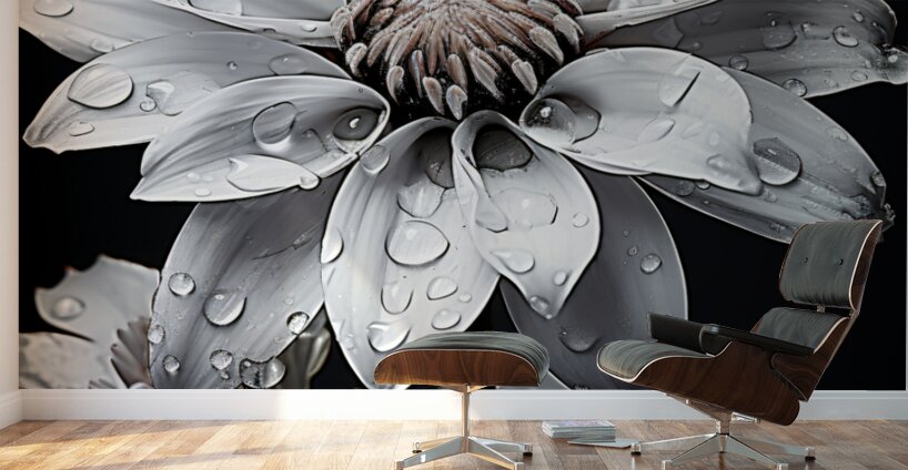 Petal Portrait – Reflective Floral Art Print Wall Murals