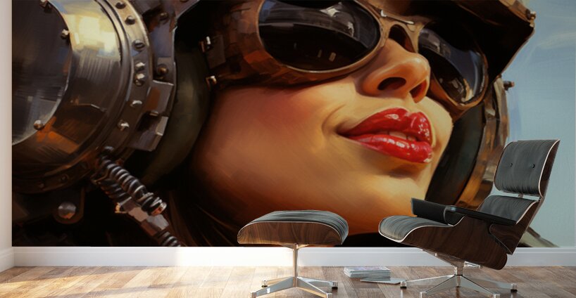 Woman of War - Aviator Portrait Art Prints Wall Murals