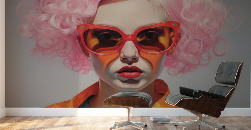 Pretty In Pink - Pop Glam Portrait Art Prints Wall Murals