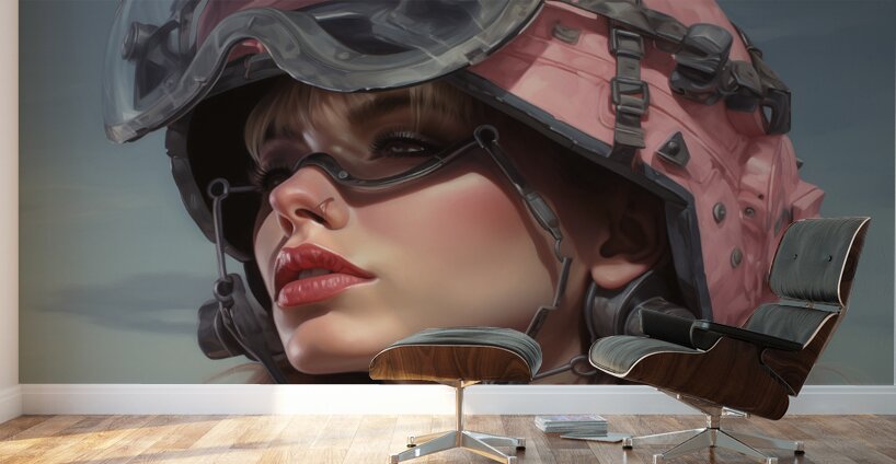 Woman Of War - Tactical Visor Portrait Art Prints Wall Murals