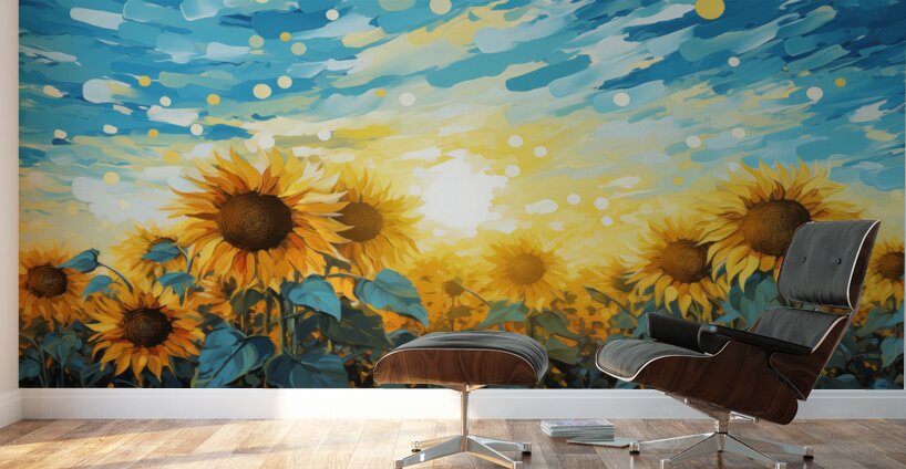 Resonance – Sunflower Field Art Print Wall Murals