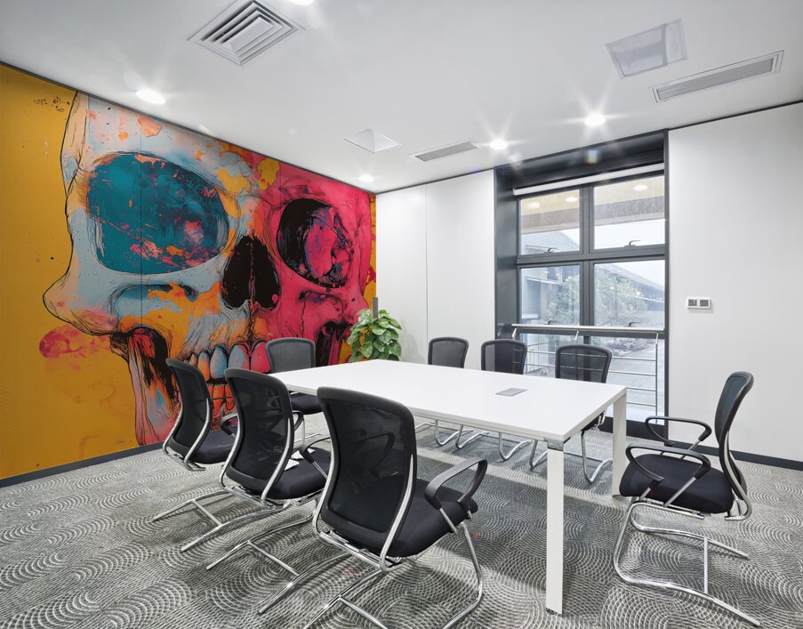 Uninhibited - Neon Skull Portrait Art Prints Wall Printing