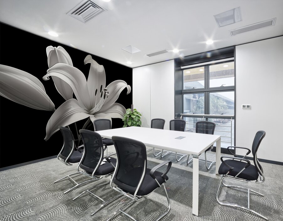 Lily Of The Light - Monochrome Lily Floral Art Prints Wall Printing