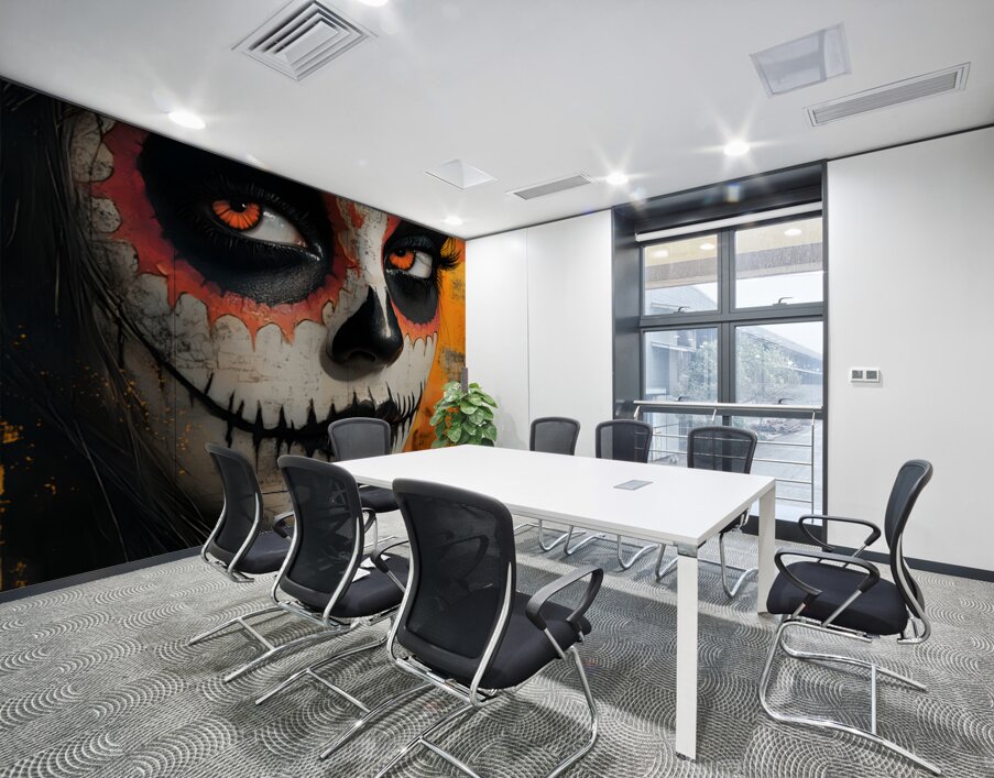 La Calavera Vigilante - The Watchful Skull - Dia de los Muertos Art Prints Wall Printing