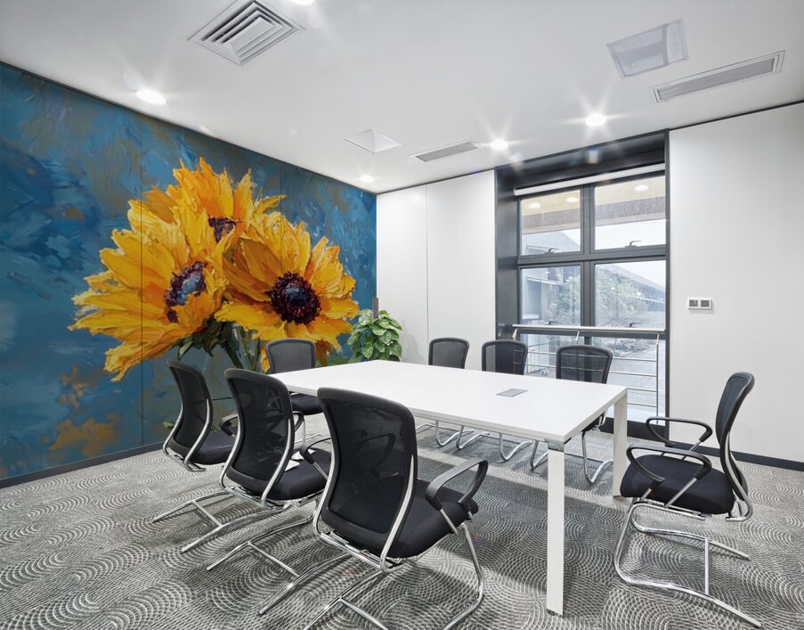 Ciel Baigne De Soleil - Sun-Kissed Sky - Sunflower Portrait Art Prints Wall Printing