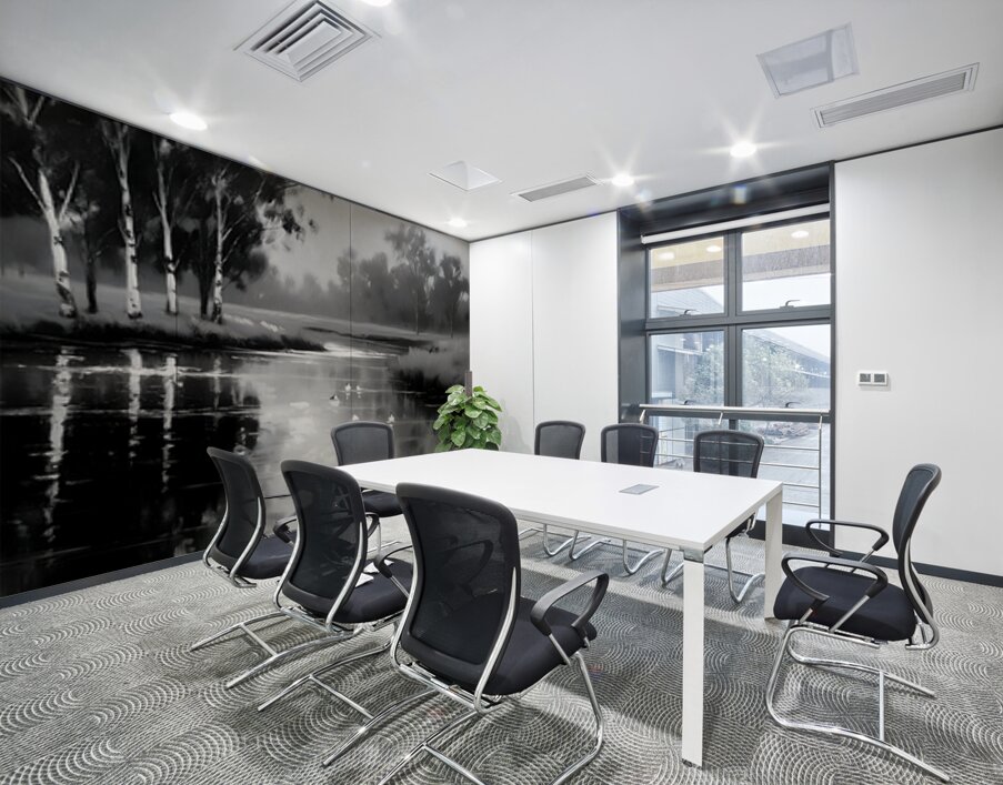 By the Riverbank - Monochrome Landscape Art Prints Wall Printing