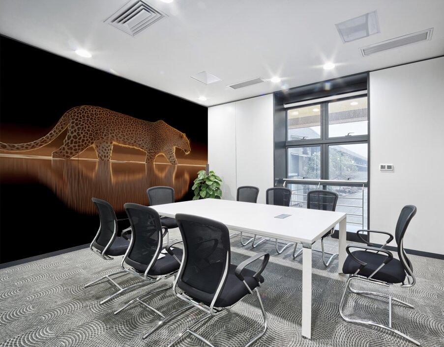 Nocturnal Grace – Cheetah Reflection Print Wall Printing