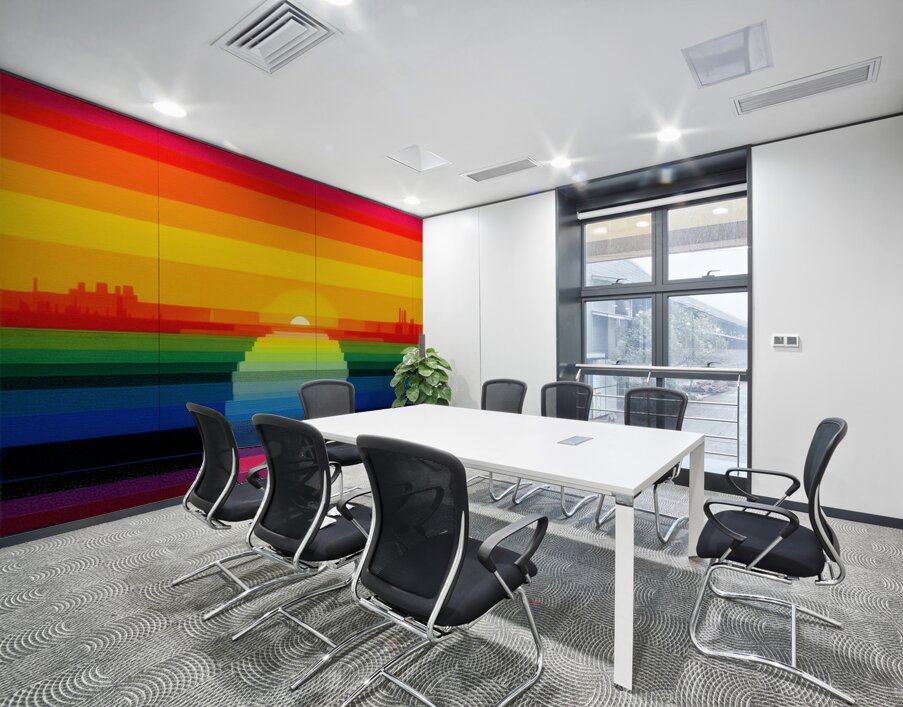 Spectrum Horizon – Steps to the Sun Abstract Art Print Wall Printing