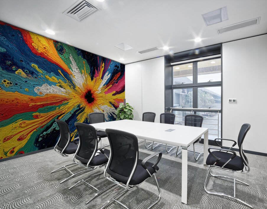 Supernova Sunburst – Vivid Fluid Abstract Print Wall Printing