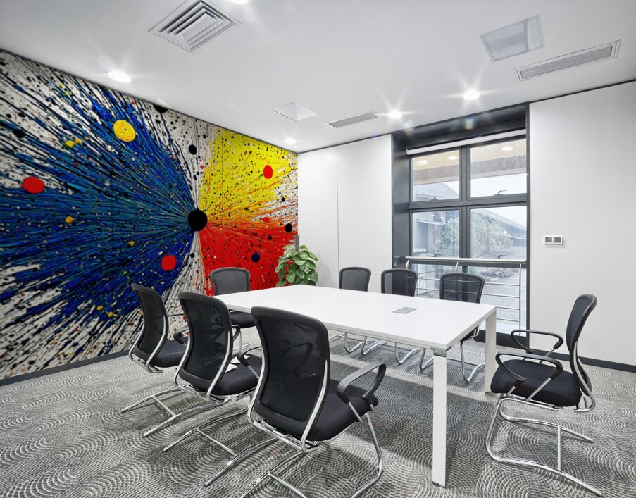 Primary Collision – Modern Abstract Splatter Print Wall Printing