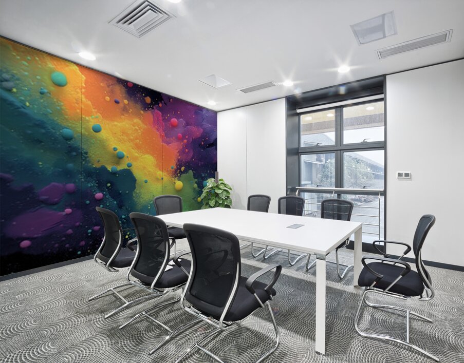 Cosmic Drift – Neon Galaxy Abstract Print Wall Printing