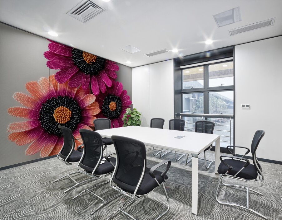 Beaded Blossoms – Textured Pink Daisy Abstract Print Wall Printing