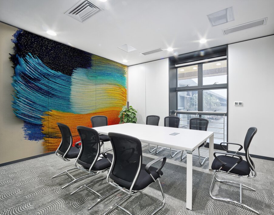 Chromatic Blocks IX – Patchwork Abstract Print Wall Printing