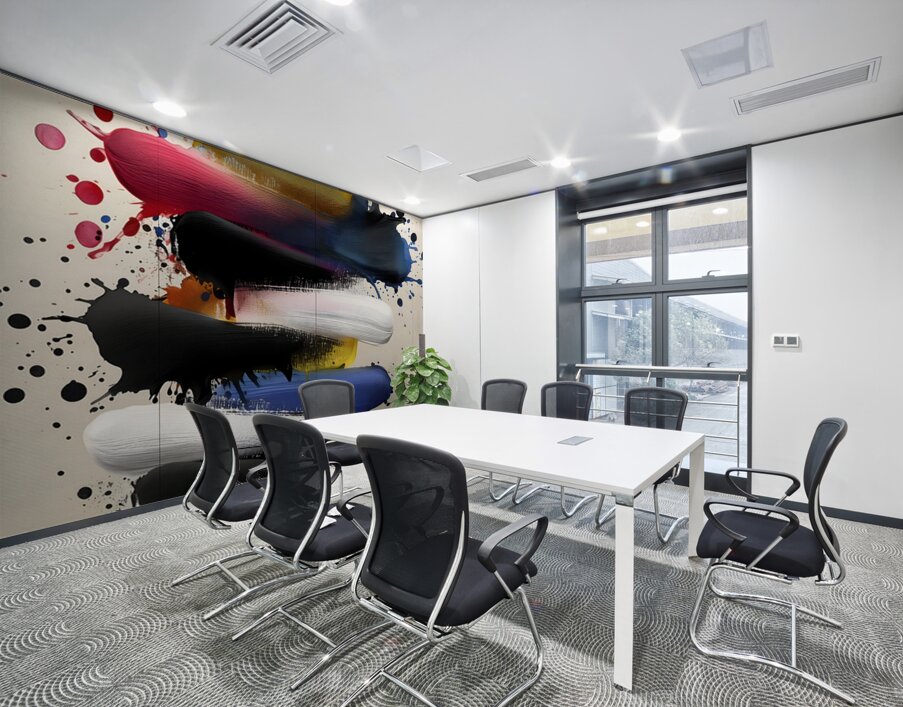 Stacked Tides – Layered Brush Columns Print Wall Printing