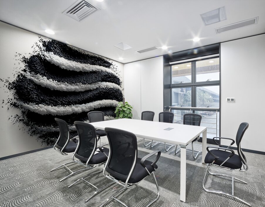 Lunar Strata – Layered Monochrome Sphere Print Wall Printing