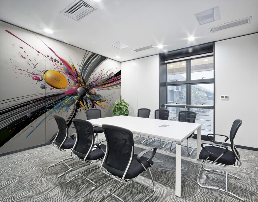 Vector Bloom – Kinetic Paint Splashes Print Wall Printing