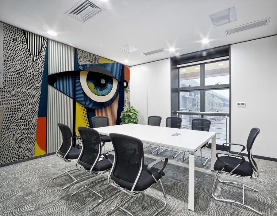 Golden Gaze – Abstract Portrait Eye Print Wall Printing