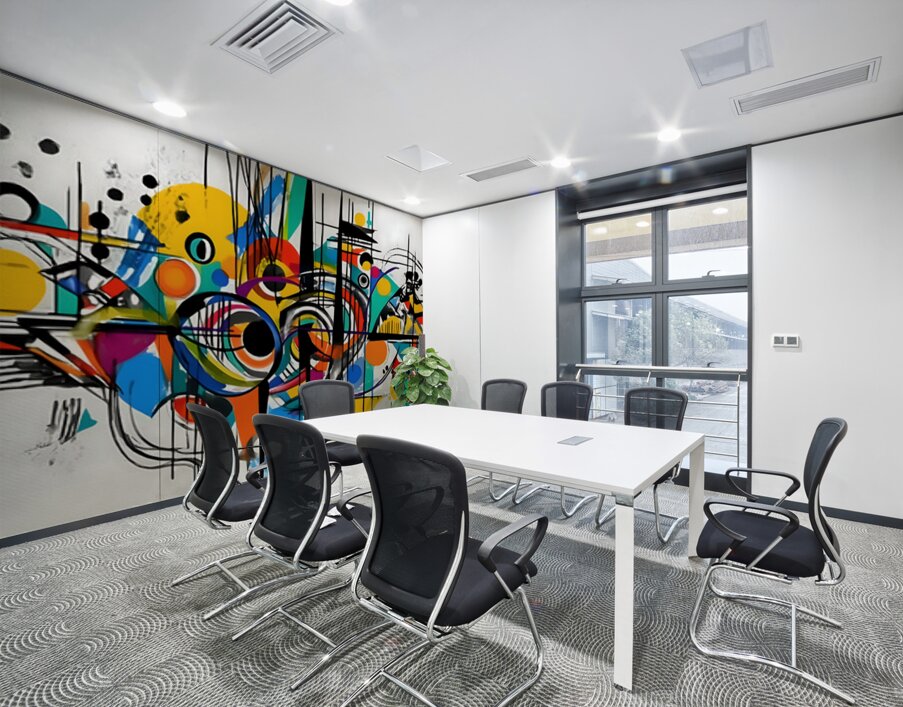 Tantrum – Explosive Line & Color Abstract Print Wall Printing