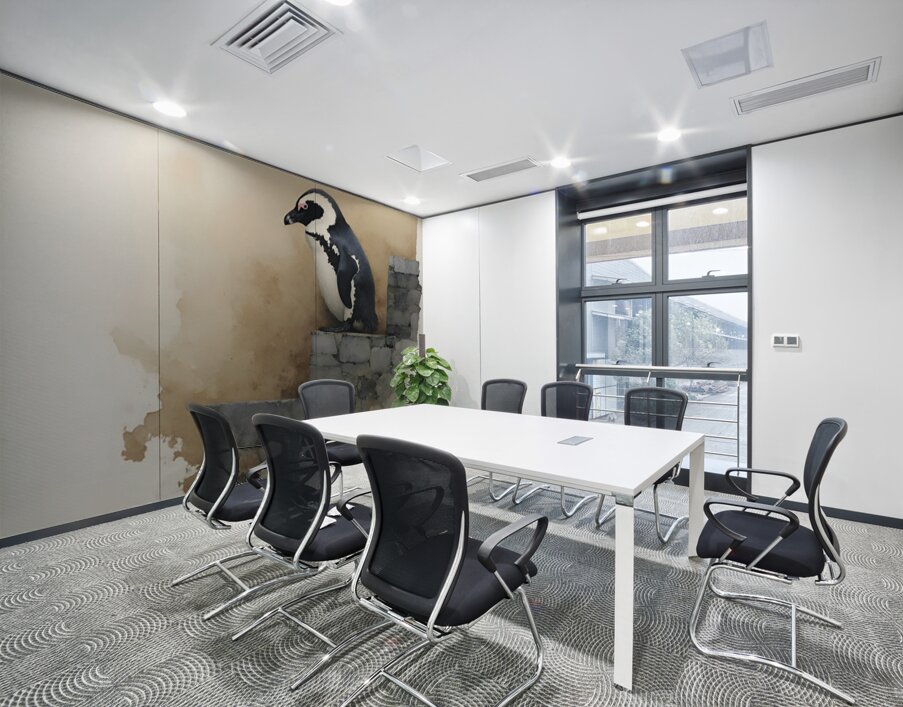 Steps of Solitude – Penguin on Stone Wall Print Wall Printing