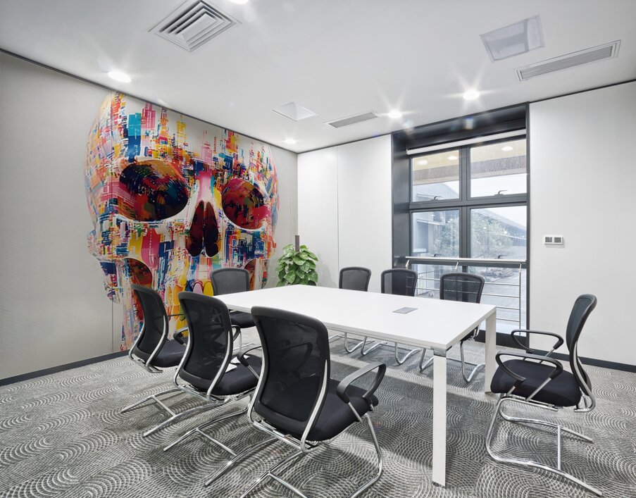 The Architect – Color Grid Skull Print Wall Printing