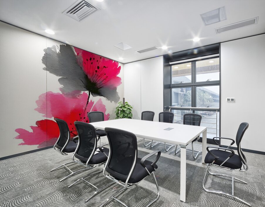 Crimson Petal Mist – Modern Watercolor Floral Print Wall Printing