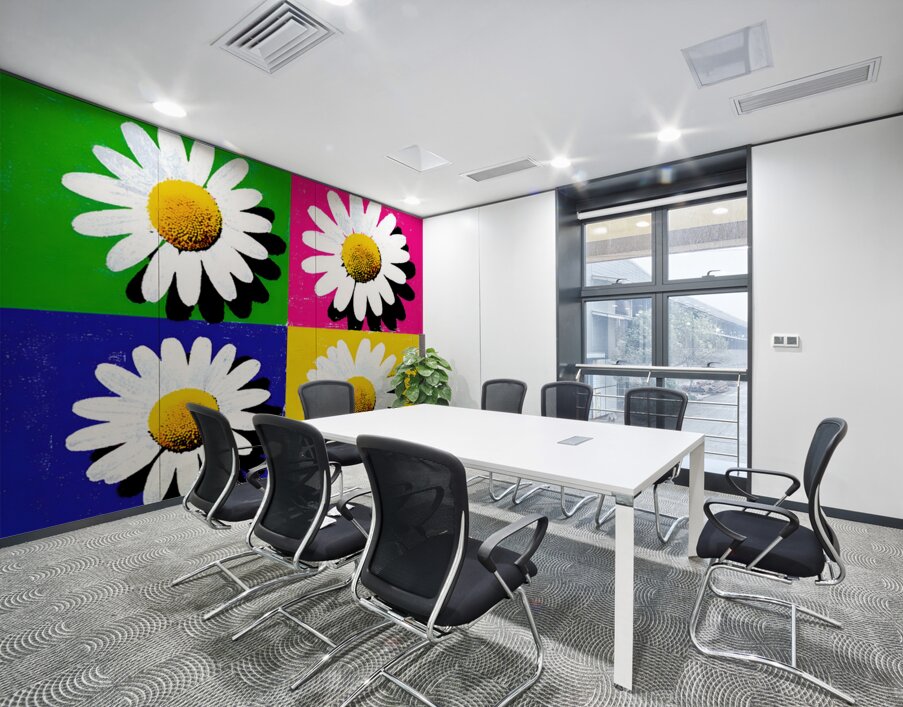 Daisy Days – Color Block Pop Art Print Wall Printing