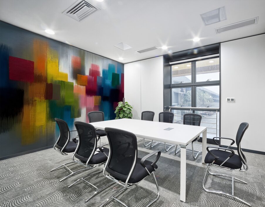 City Echoes - Color Block Abstract Print Wall Printing