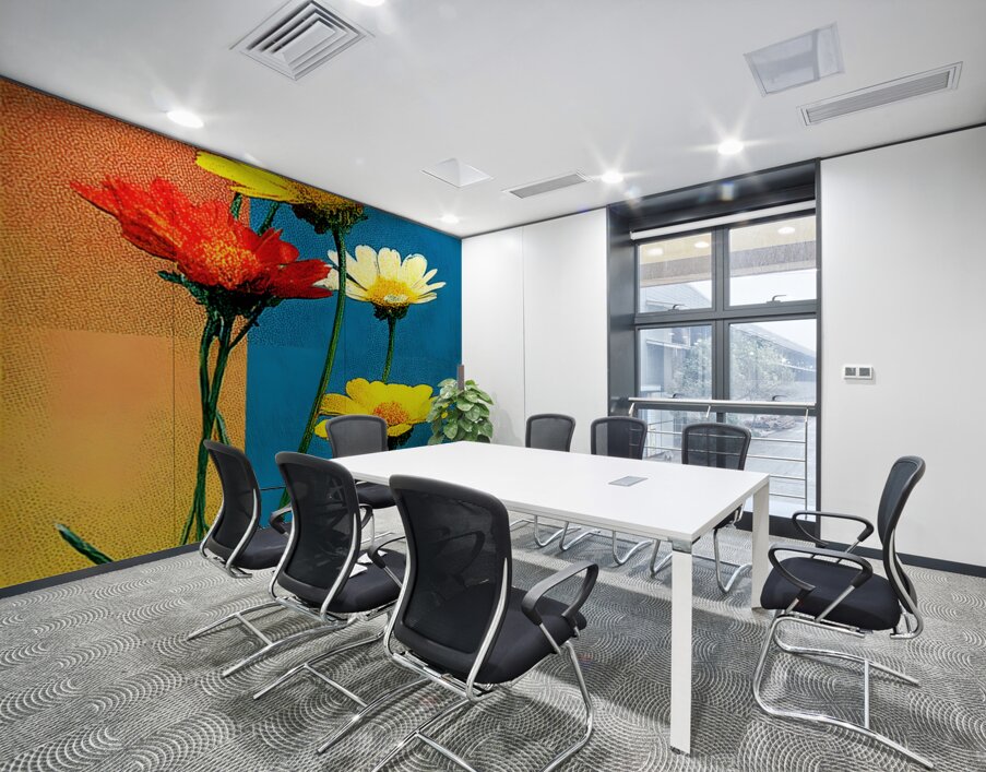 Rainbow Bloom – Color Block Daisy Print Wall Printing