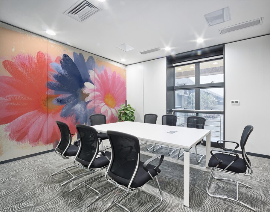 Cotton Candy Gerbera – Pink Blue Daisy Print Wall Printing