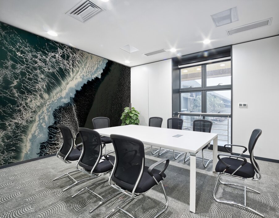 Black Sand Surge – Dramatic Aerial Beach Print Wall Printing