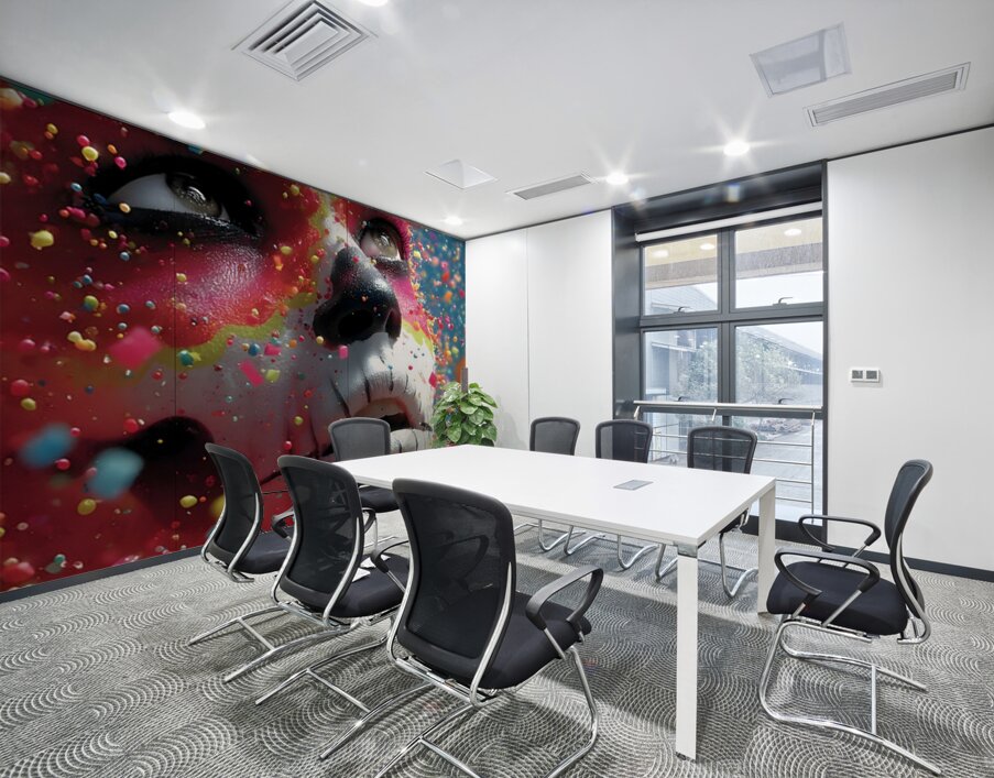 Crimson Skull – Abstract Sugar Skull Art Print Wall Printing