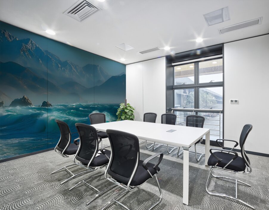 Sapphire Break – Crashing Ocean Wave Art Print Wall Printing