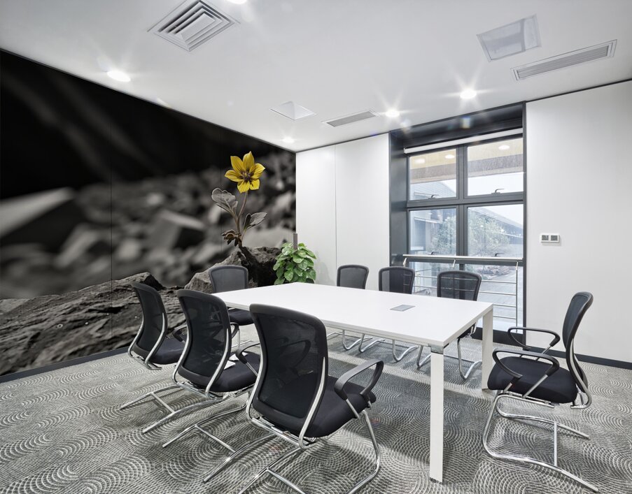 Resilient Heart – Yellow Flower Among Stones Print Wall Printing