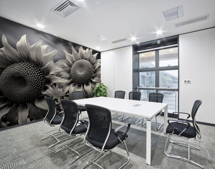 Sunlit Shadows – Dual Sunflower Study Print Wall Printing