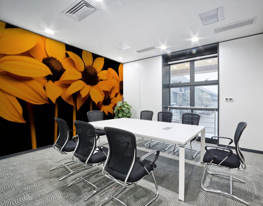 Field of Fire – Vibrant Sunflower Panorama Print Wall Printing