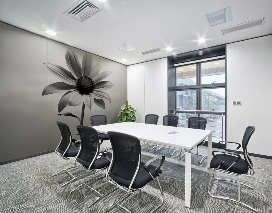 Solitary Grace – Monochrome Sunflower Portrait Print Wall Printing