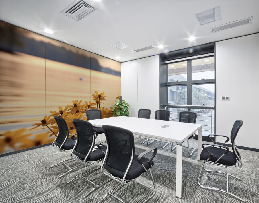 Golden Hour Bloom – Warm Sepia Sunflower Landscape Print Wall Printing