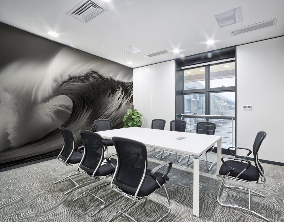 Gale Crest – Monochrome Seascape Panorama Print Wall Printing