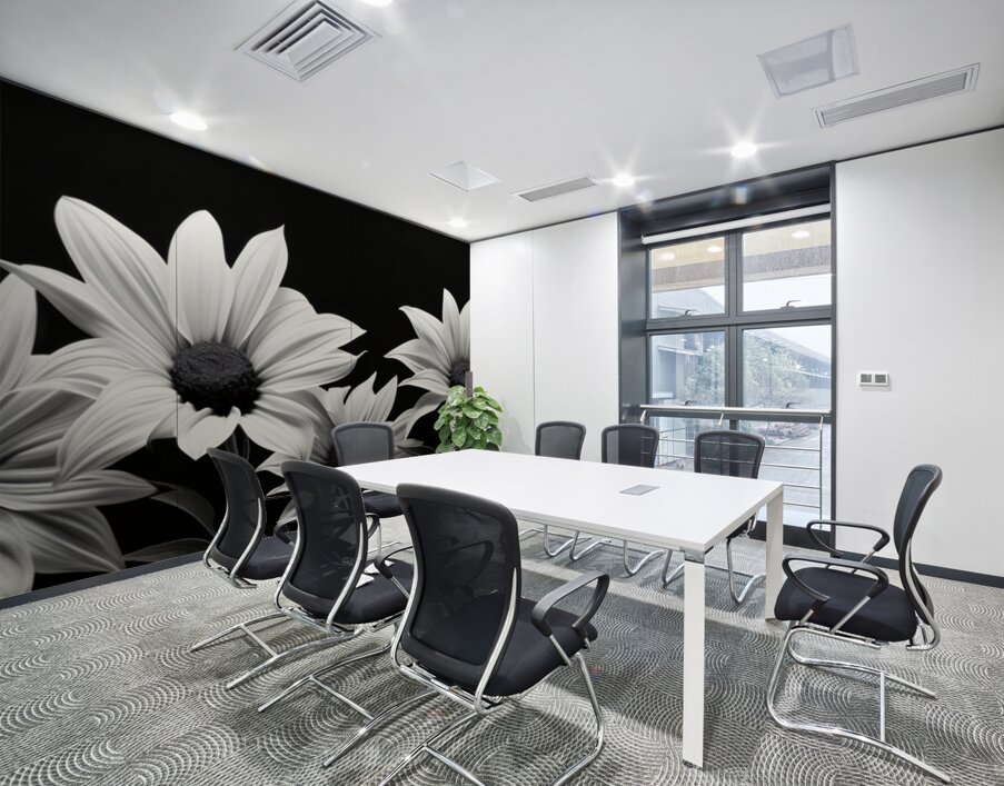 Garden Row – Sunflower Lineup Botanical Art Print Wall Printing