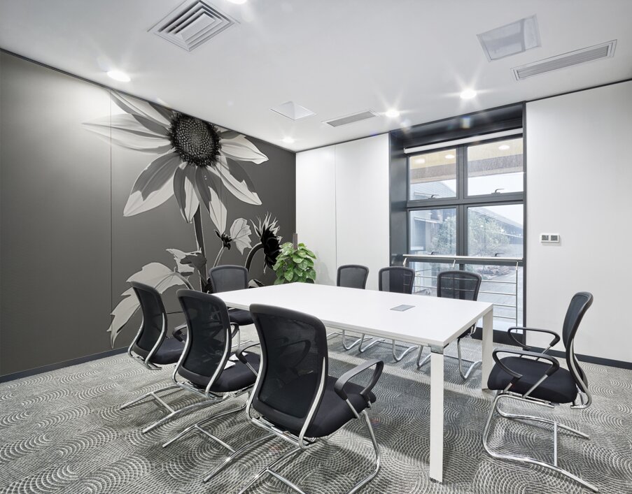 SPF - Sunlit Sunflower Monochrome Art Print Wall Printing