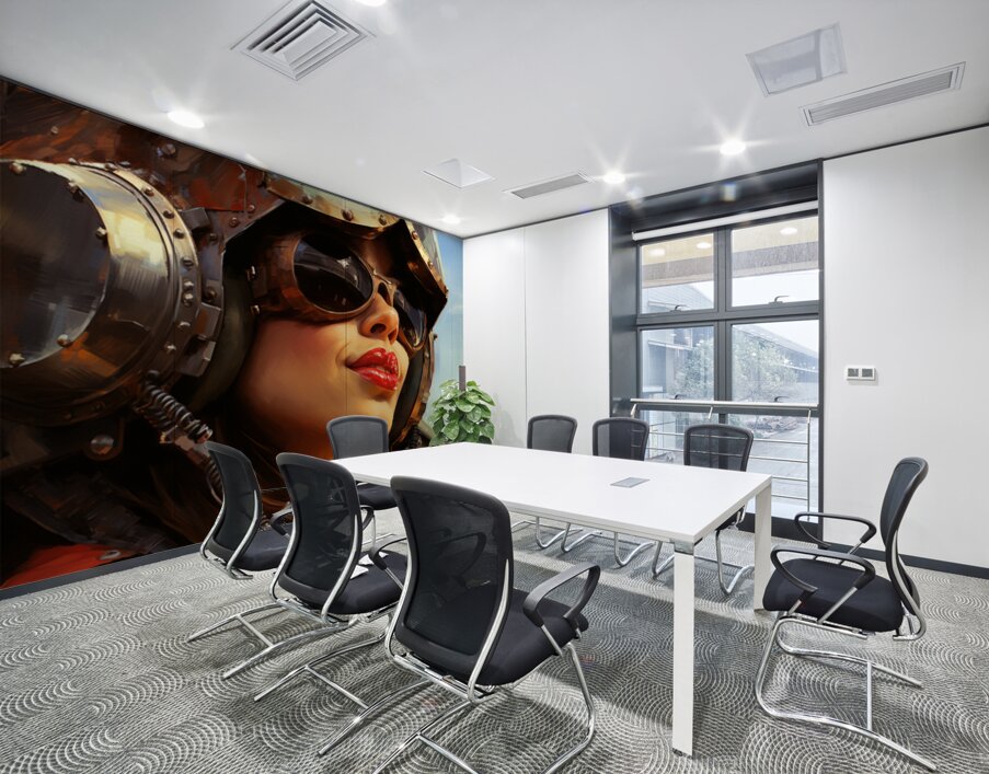 Woman of War - Aviator Portrait Art Prints Wall Printing