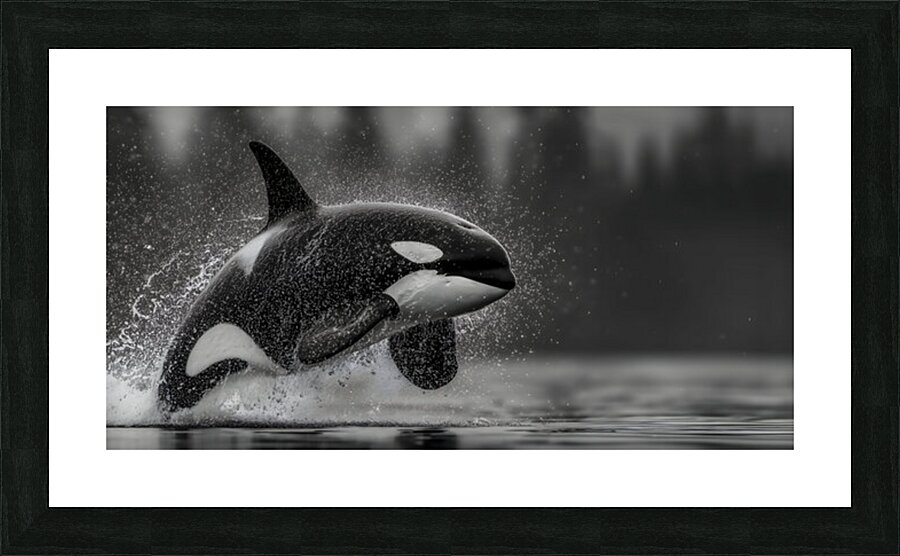 Ambush - Orca Wildlife Art Prints Picture Frame print