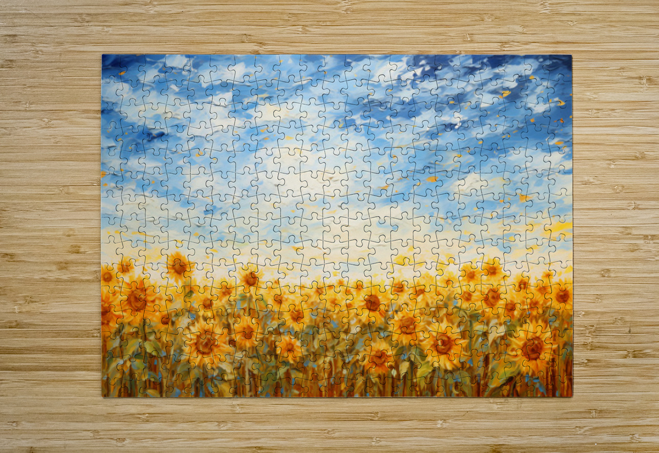 Symphony Of Sunlight - Sunflower Field Art Prints Savage Art Prints Puzzle printing