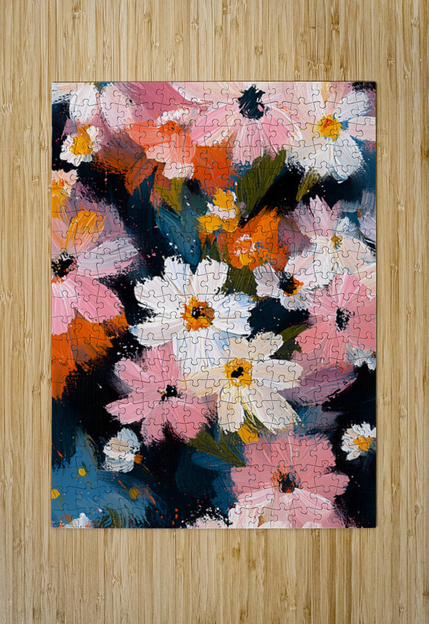 Petales Sauvages A Minuit - Wild Petals At Midnight - Nocturne Floral Art Prints Savage Art Prints Puzzle printing