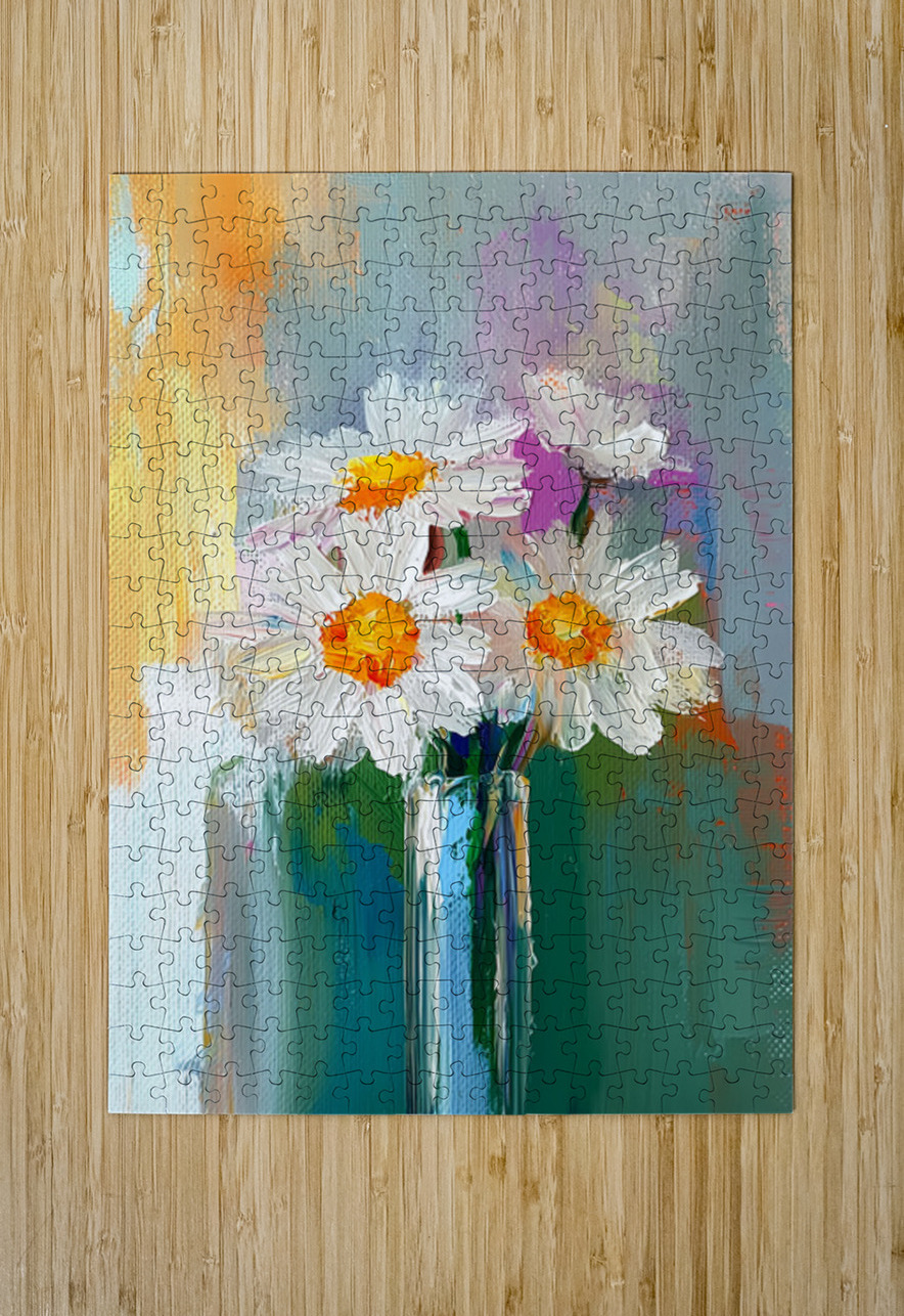Marguerites Du Dimanche Matin - Daisies On Sunday Morning - Floral Vase Art Prints Savage Art Prints Puzzle printing
