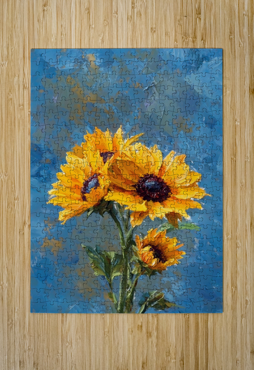 Ciel Baigne De Soleil - Sun-Kissed Sky - Sunflower Portrait Art Prints Savage Art Prints Puzzle printing